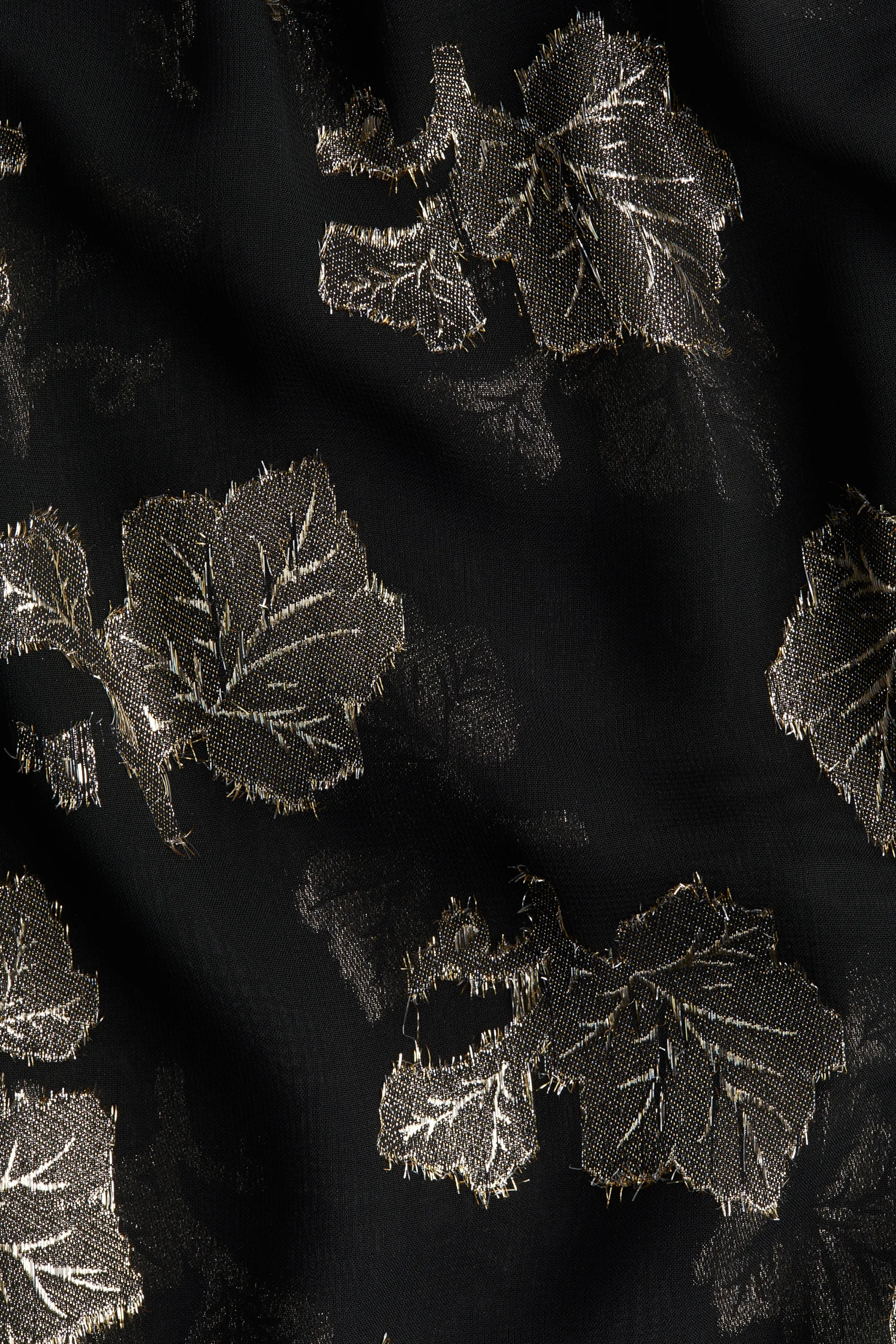 Blouse en tissu jacquard - Noir/motif