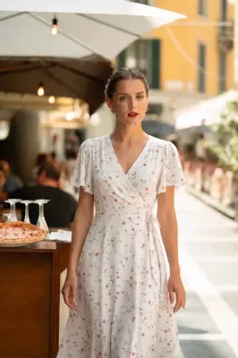 Arlette Wrap Dress - Blackberry print — photo 1