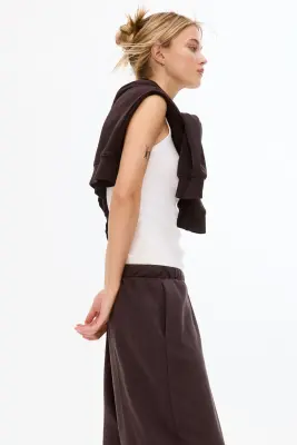 Pantalon jogger loose - Marron foncé — photo 2