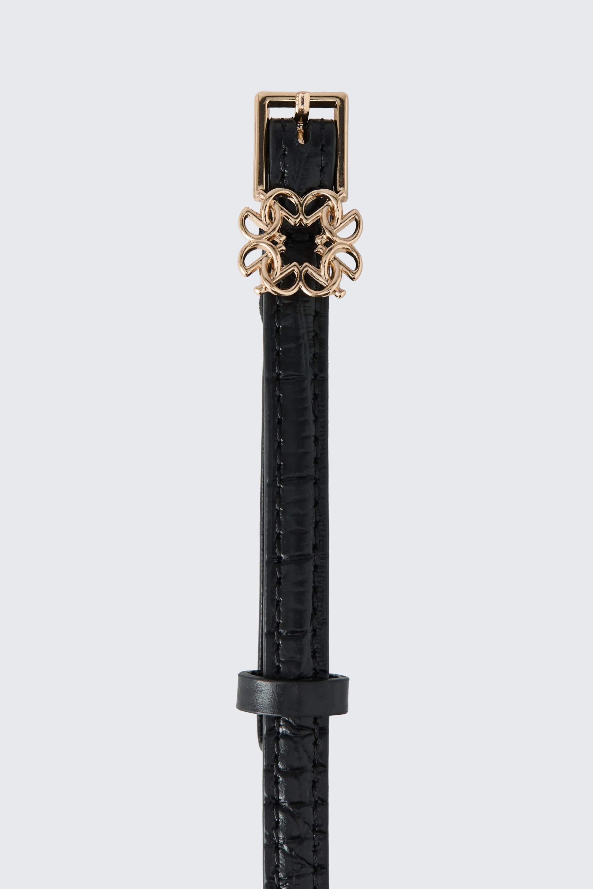 Ceinture fine en cuir - Noir