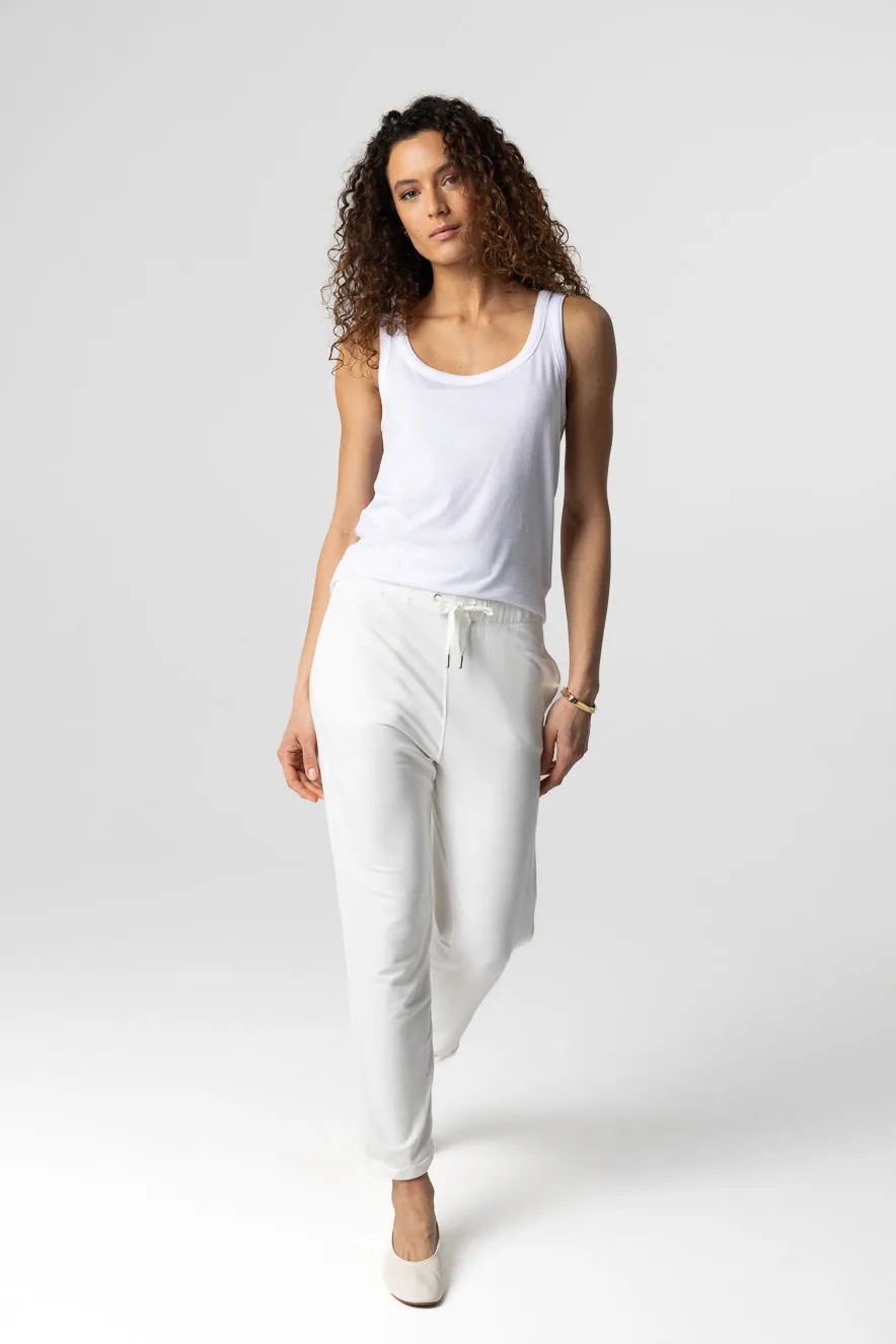 Pantalon Crème en Viscose / Élasthanne