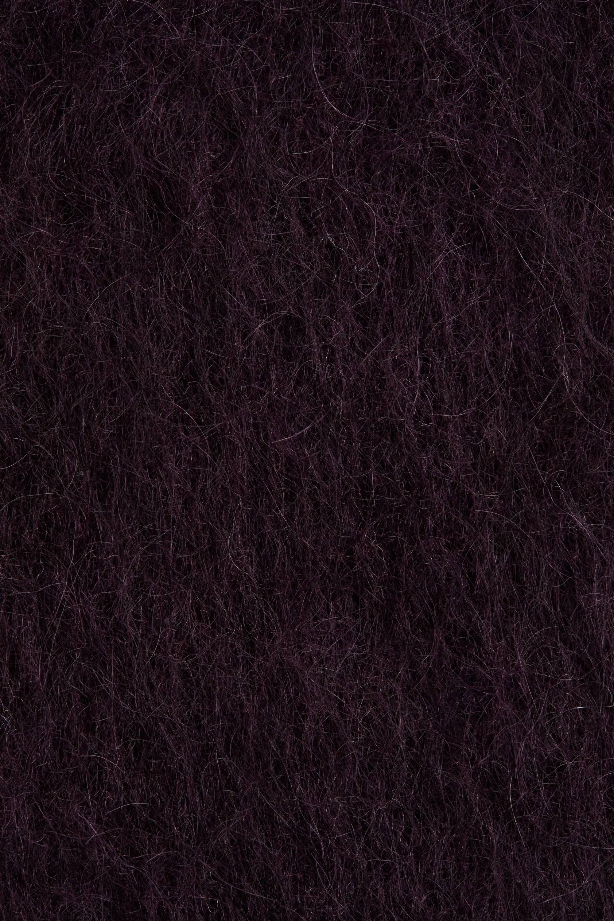 Top à col écharpe en mohair mélangé - Violet foncé