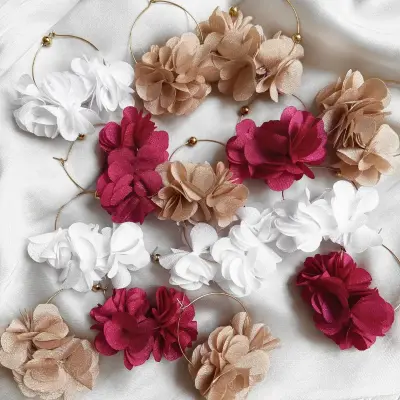 Boucles d'oreilles AIME | Beige poudré — photo 3