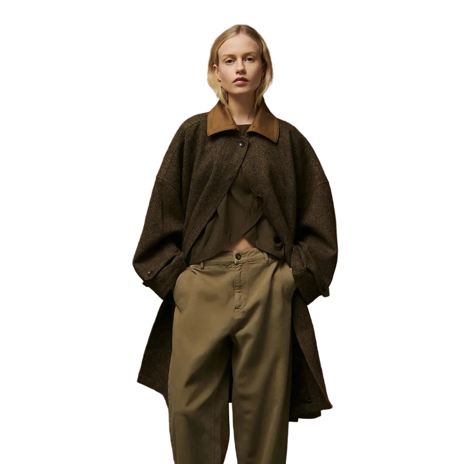 Trench JOHN effet oversize chevron - BELLEPIECE