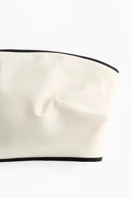 Haut de maillot bandeau paddé - Crème/noir — photo 4