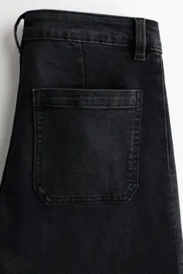 Wide High Waist Jeans - Noir denim — photo 4