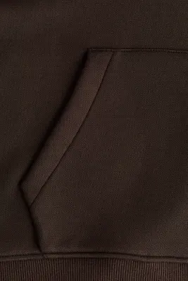 Veste oversize en scuba avec capuche et zip - Marron foncé — photo 5