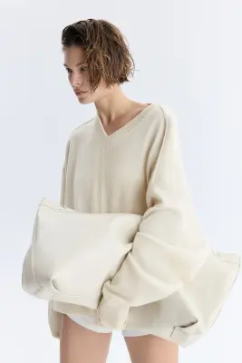 Cashmere-blend jumper - Crème — photo 1