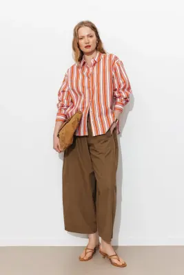 Chemise rayée oversize Femme — photo 3