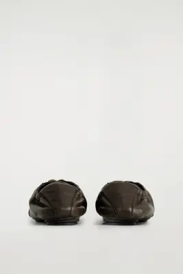 BASKETS FAÇON BALLERINES EN CUIR - BRUN FONCÉ — photo 3