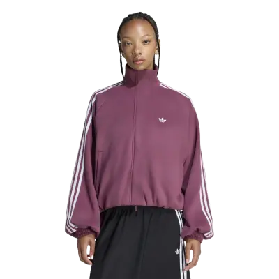 Adidas Faux Suede Track Top Maroon — photo 2