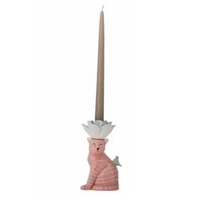 Bougeoir Grand Chat Rose — photo 2
