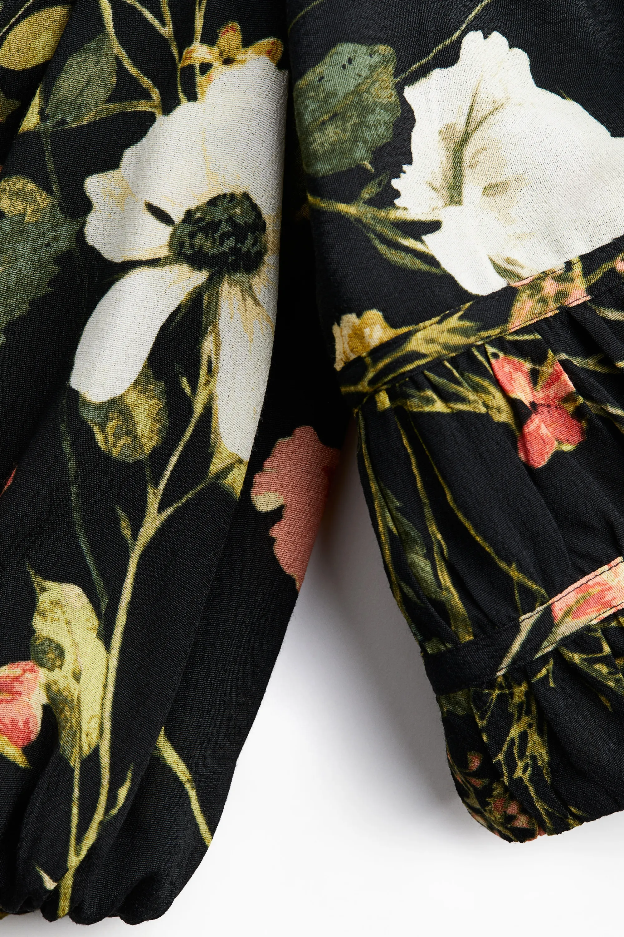 Blouse courte - Noir/fleuri