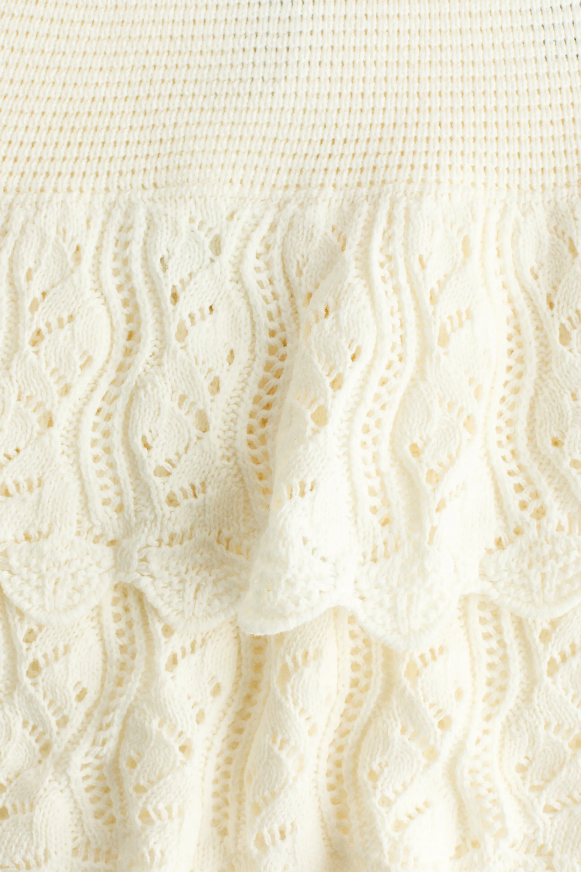Jupe étagée façon crochet - Crème