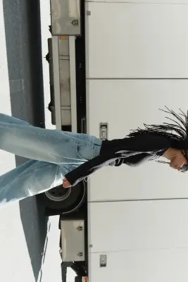 Barrel High Waist Jeans - Bleu denim clair — photo 3