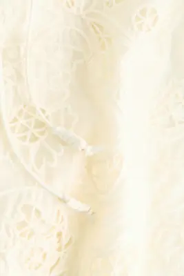 Blouse avec broderie anglaise - Crème — photo 4