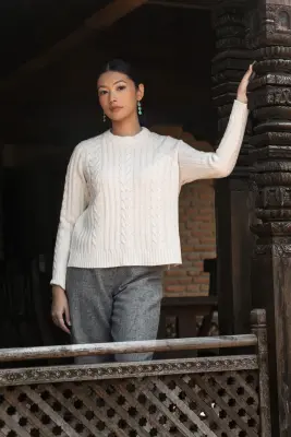 Pull en laine - écru