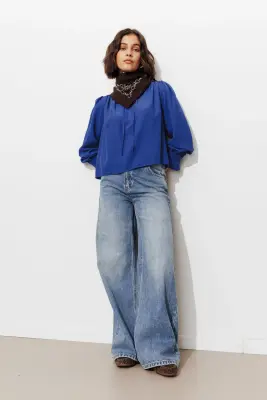 Blouse col frou-frou Femme — photo 3