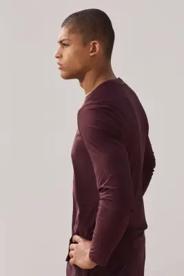 T-shirt de sport à manches longues CoolMove™ - Prune foncé/soleil — photo 2