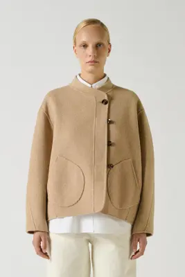 MANTEAU WINDSOR BEIGE CHINÉ — photo 1