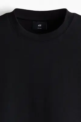 T-shirt boxy Relaxed Fit en coton - Noir — photo 4