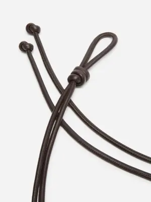 Ceinture nouée en cuir - Marron — photo 2