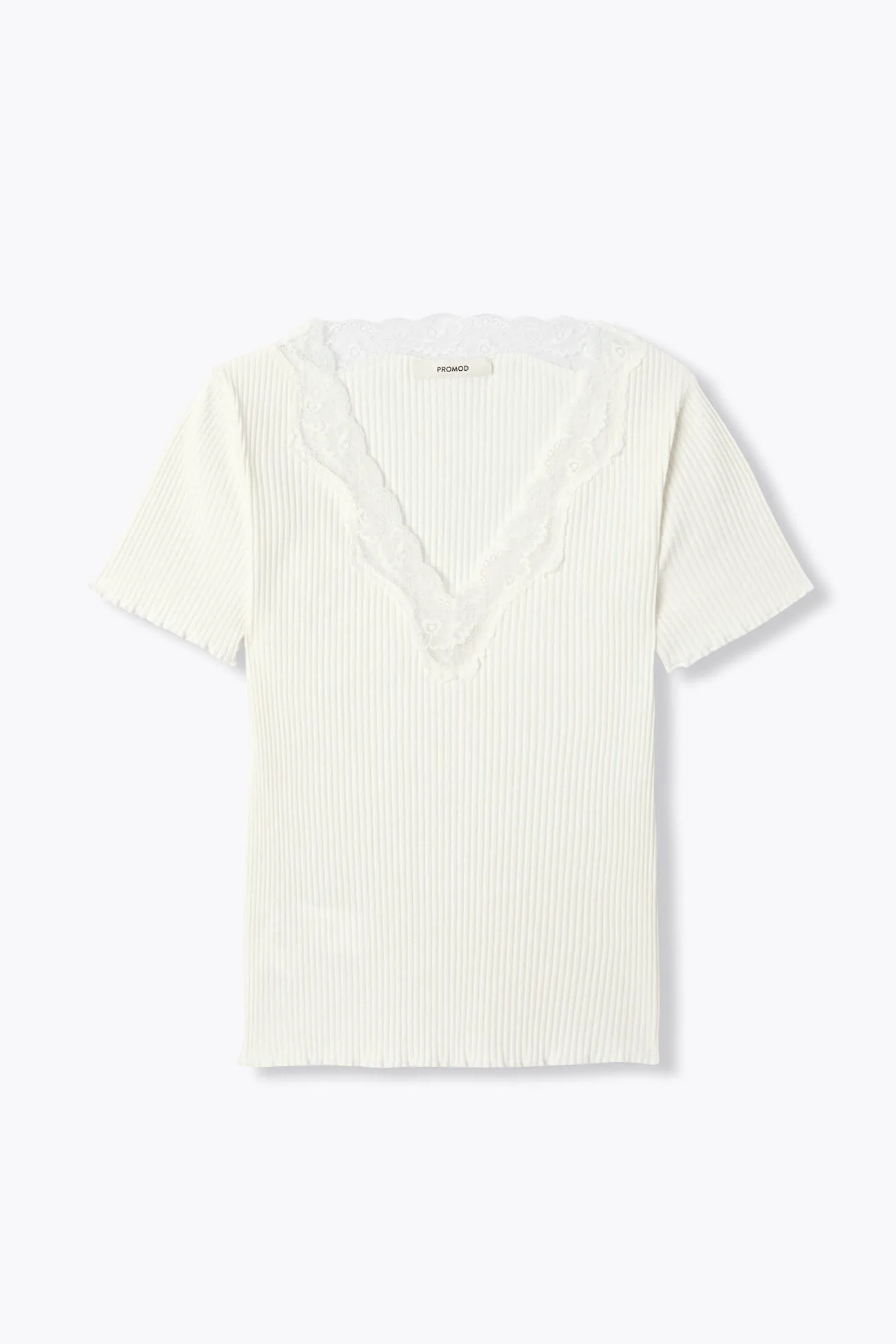 T-shirt détail dentelle Femme