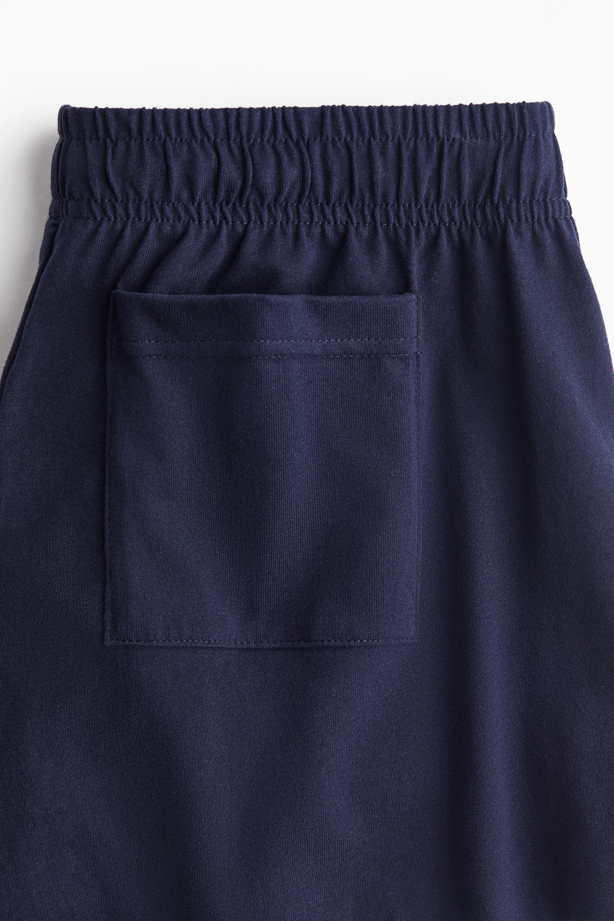 Short en coton avec taille élastique - Bleu marine