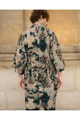 Kimono en coton lin Hokusai — photo 5