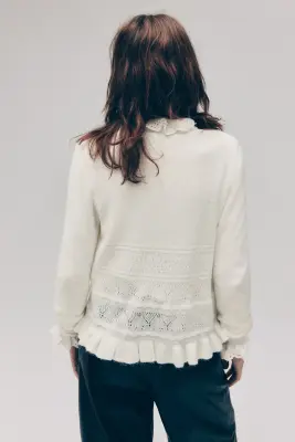 Gilet en maille pointelle - Blanc — photo 3