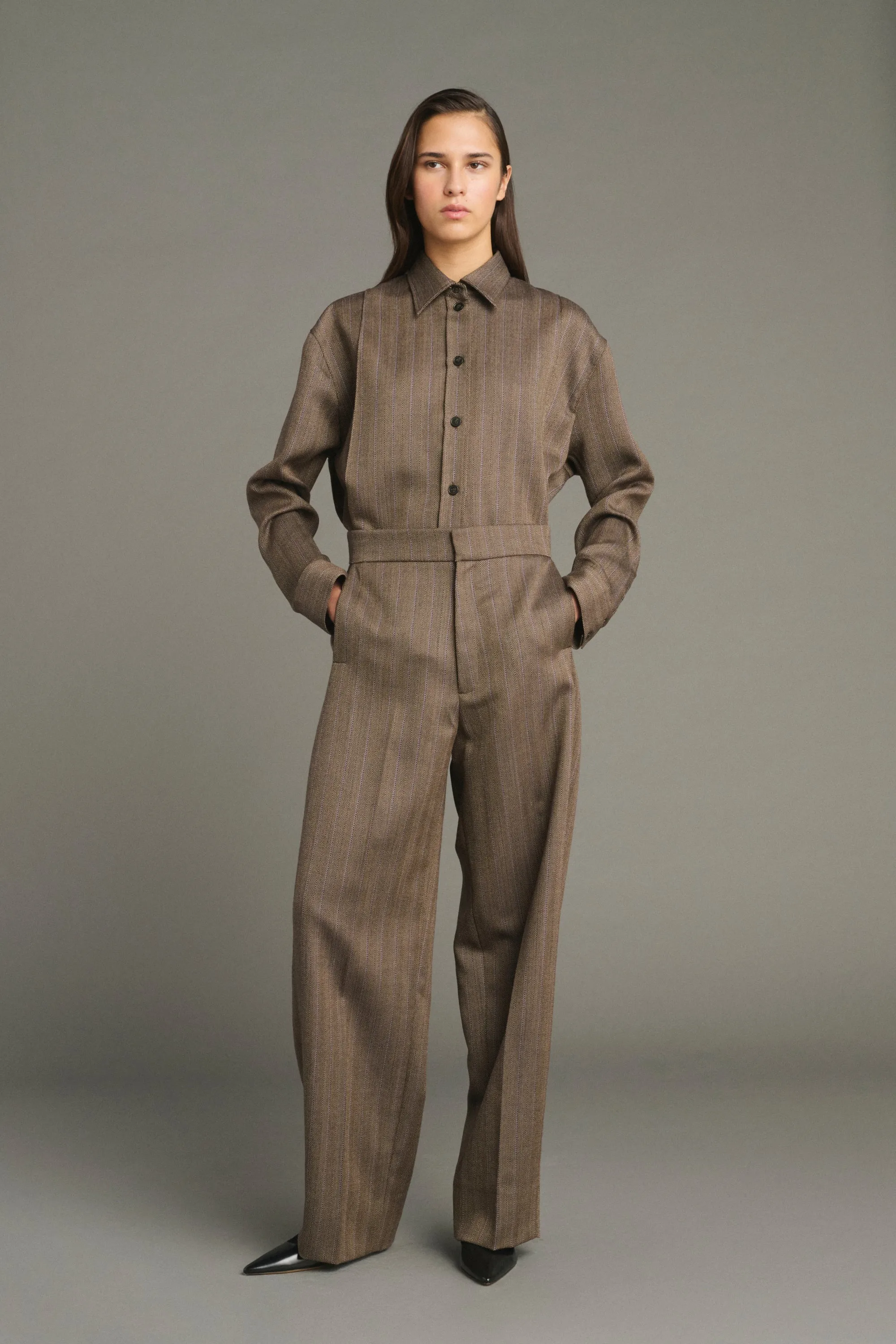 PANTALON JOCELYN MARRON/PARME