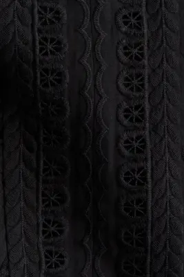 Robe à bretelles fines avec broderie anglaise - Noir — photo 4