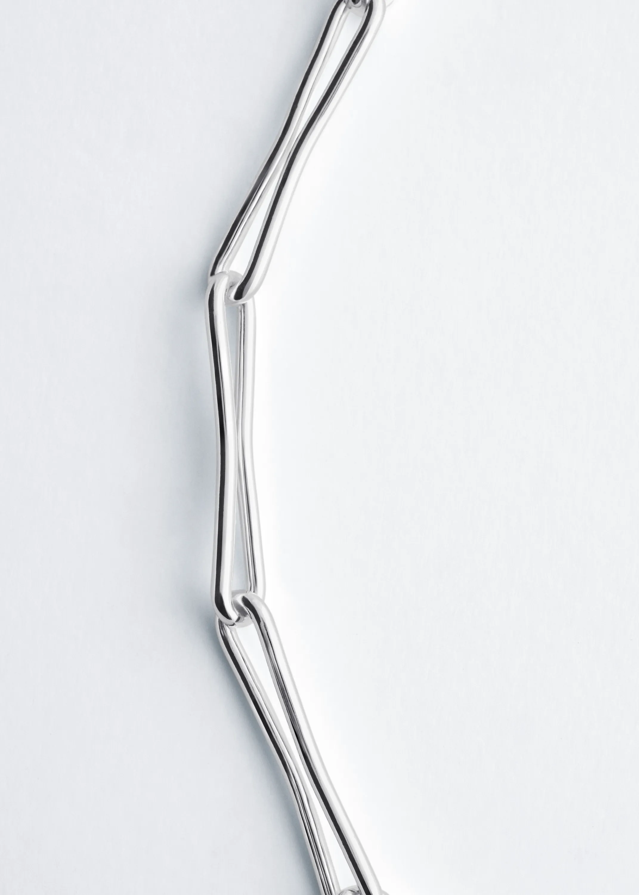 Collier en chaîne en laiton poli - Argenté