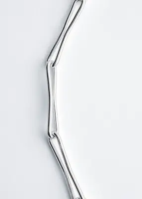Collier en chaîne en laiton poli - Argenté — photo 1