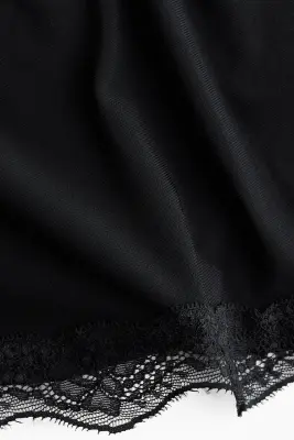 Robe en jersey avec dentelle - Noir — photo 3