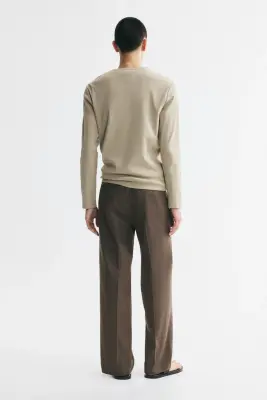 Pantalon chic Relaxed Fit à jambes larges - Marron — photo 2