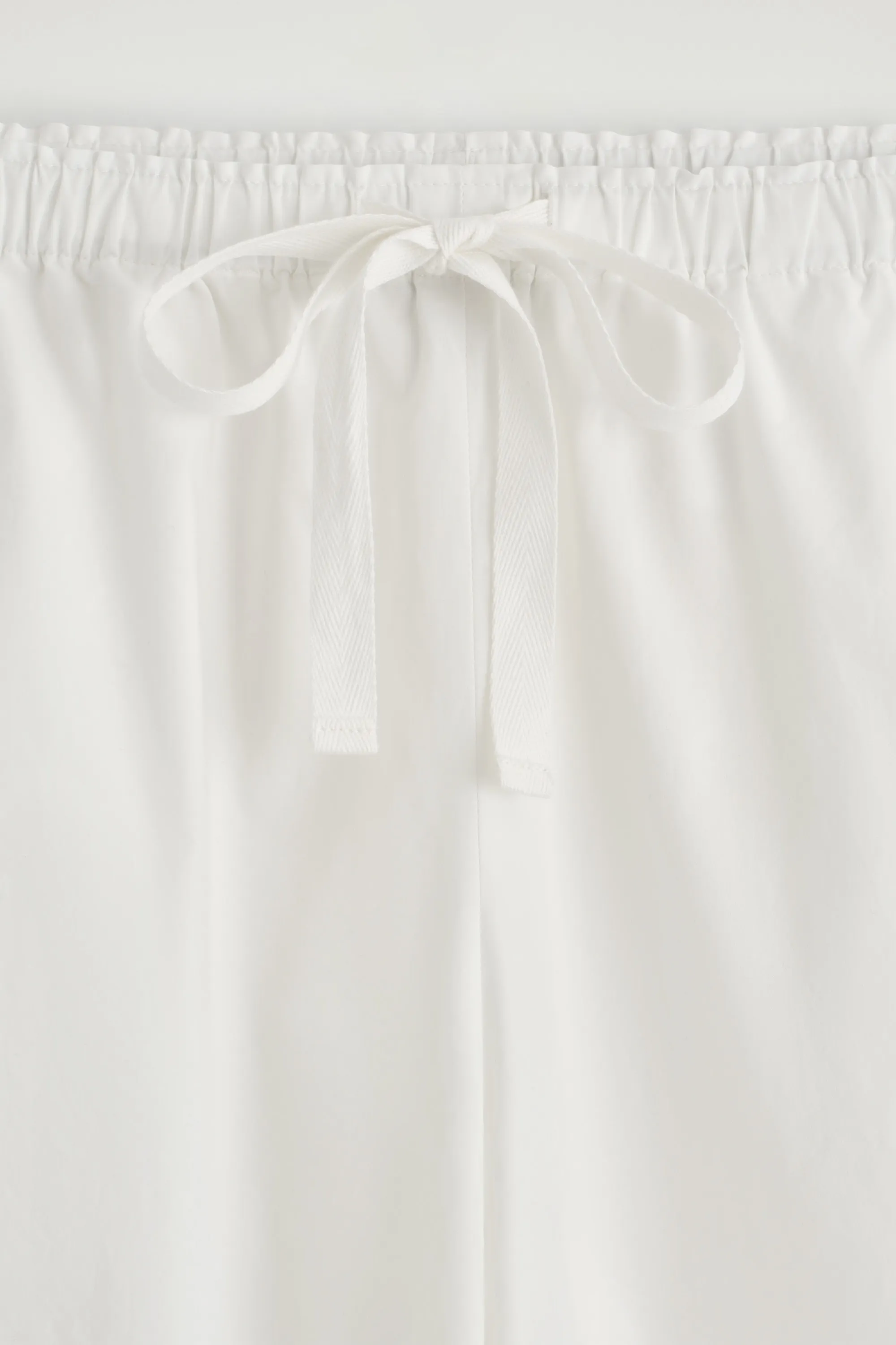 PANTALON À TAILLE AJUSTABLE EN COTON - BLANC