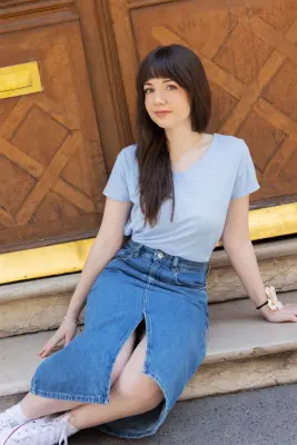 Tee-shirt Simone - bleu ciel — photo 4