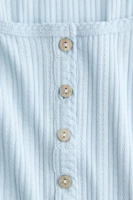 Top en maille pointelle - Bleu clair — photo 2