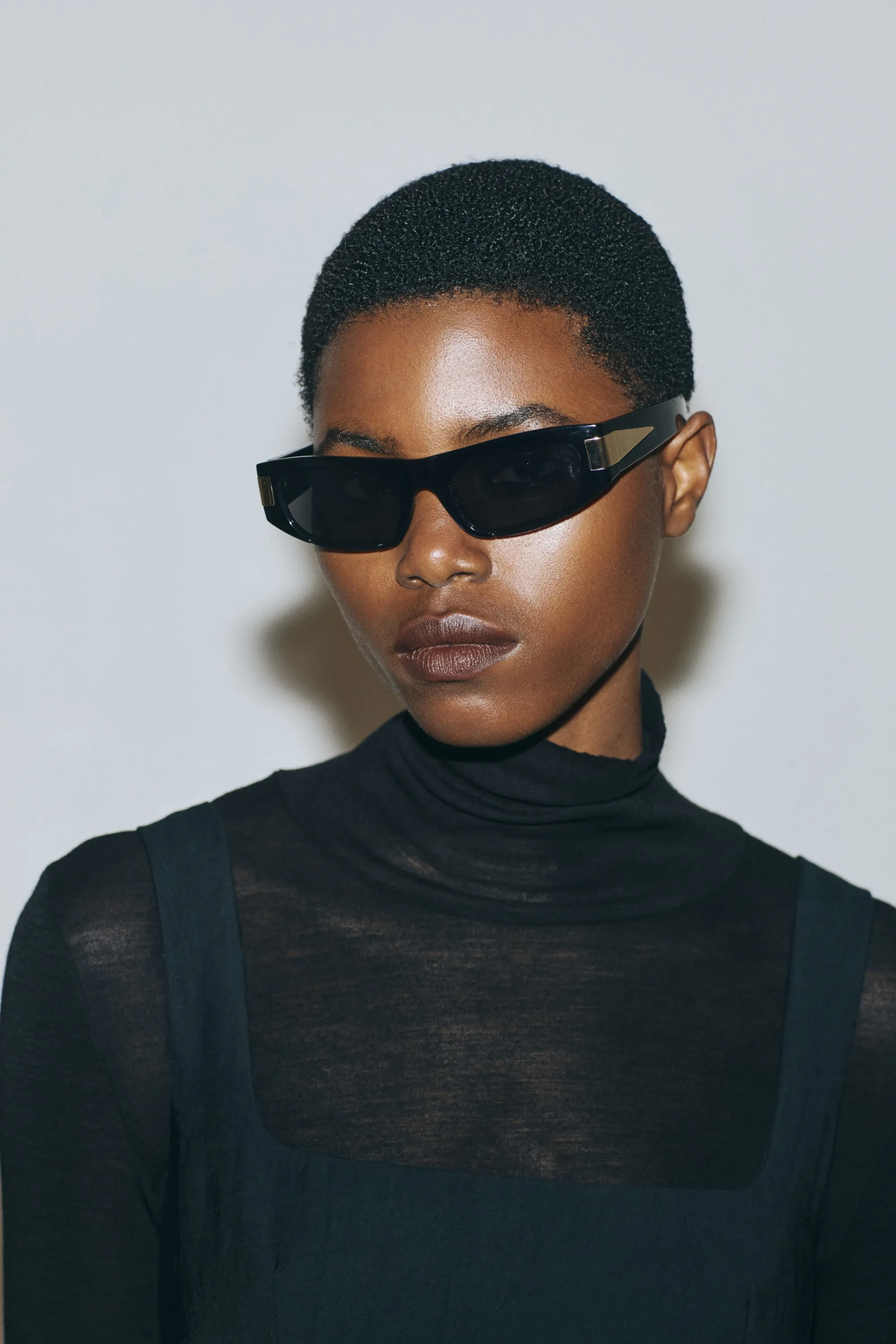 Robe froncée à encolure carrée - Noir