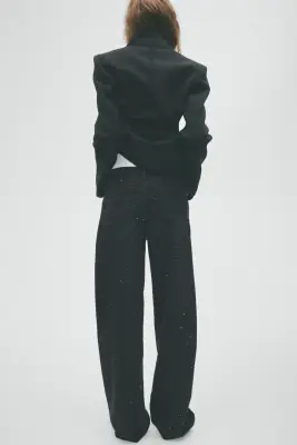 Jean ornementé avec jambes barrel - Noir — photo 3