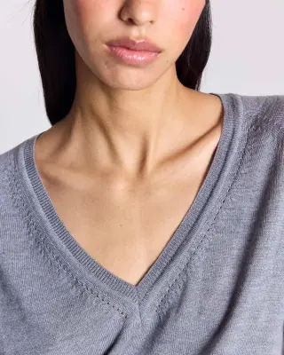 Pull Victoria gris chiné — photo 4