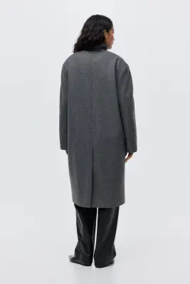 Manteau à écharpe - Gris foncé chiné — photo 5