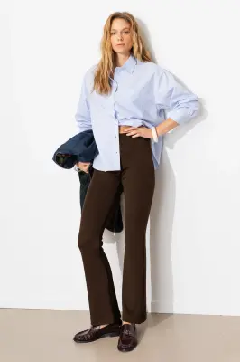 Pantalon flare maille jersey — photo 3