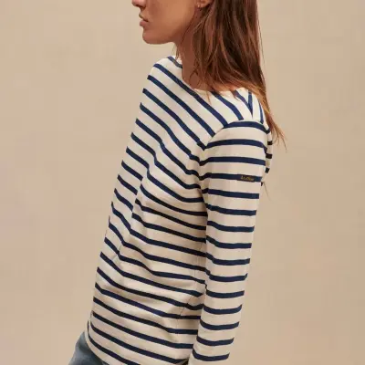 Marinière écru bleu marine — photo 4