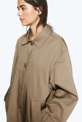Manteau croisé décontracté - Taupe cendré — photo 1