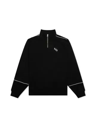 BXR Piped Quarter Zip Sweater Black — photo 1