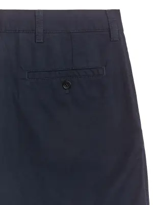 Short en coton - Bleu foncé — photo 1