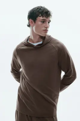 Hoodie de sport Regular Fit Recovery DryMove™ - Taupe — photo 1