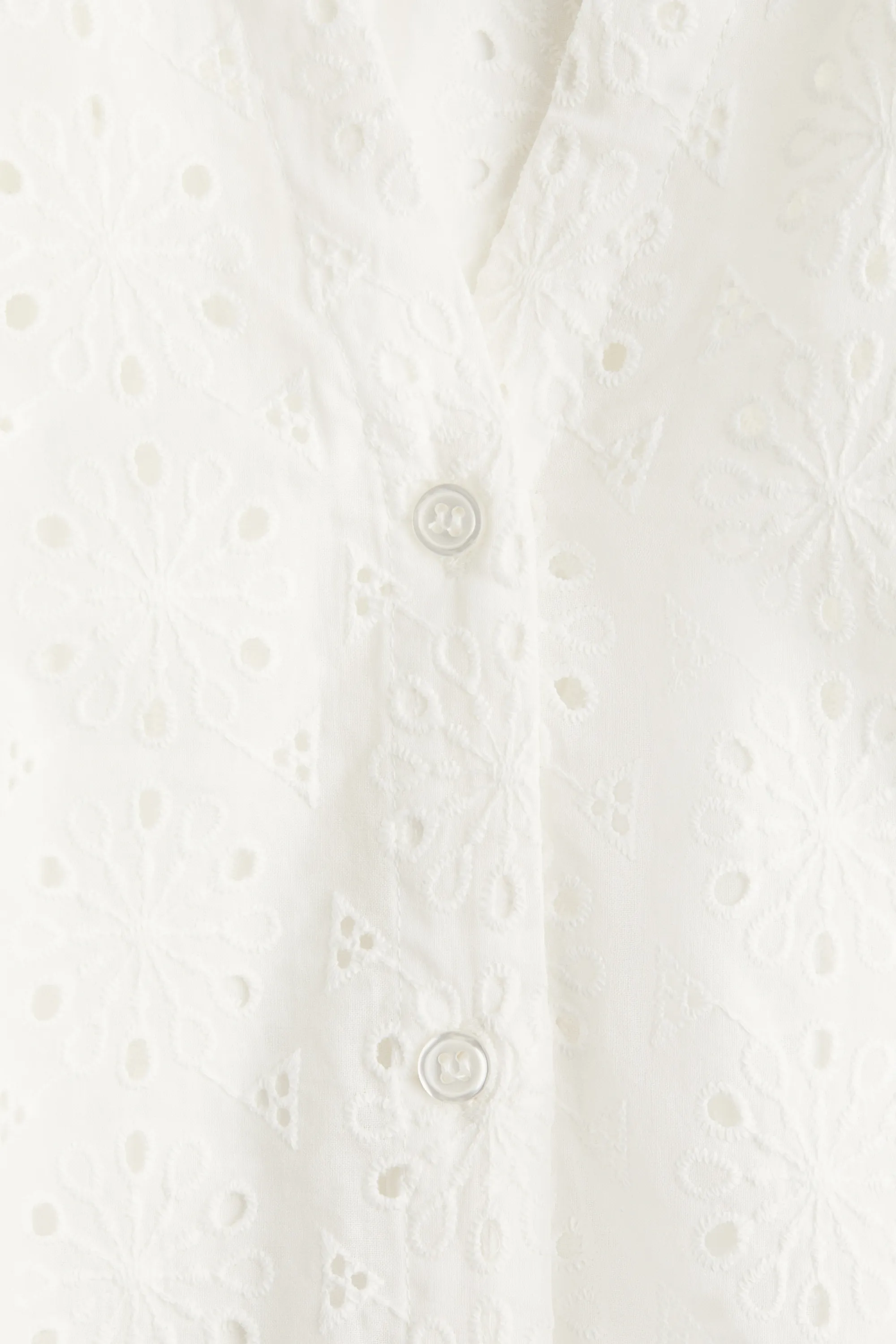 Blouse avec broderie anglaise - Blanc